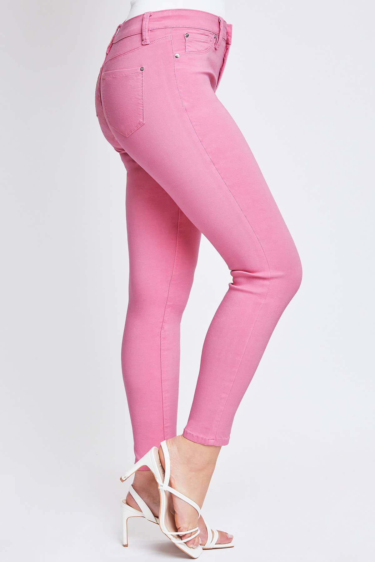 Hyperstretch Mid-Rise Skinny Jean: Junior / Flamingo