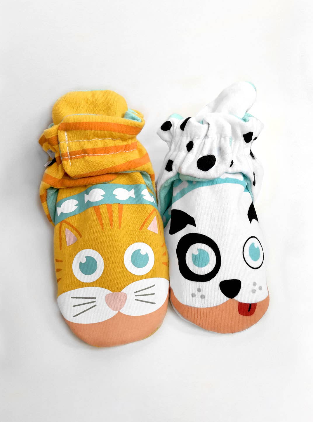 Kitten & Puppy Non-Slip Mismatched Baby Booties: 6-12 Months