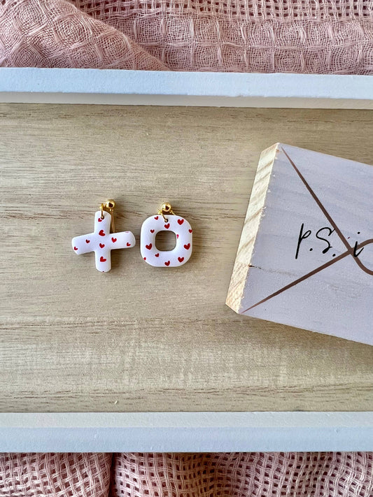 X and O Clay Earrings