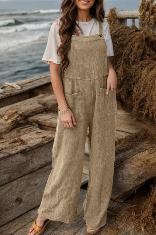 Full Size Wide Leg Front Pocket Jumpsuit