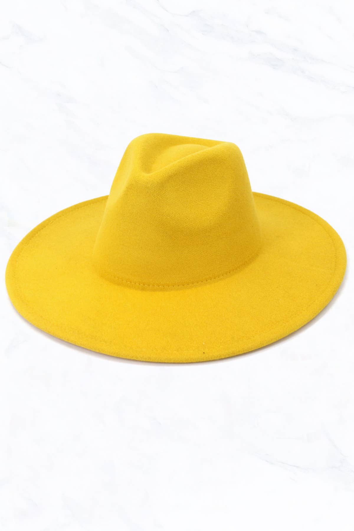 Suzie Q USA - Big Brim Peach Heart Top Jazz Hat: Yellow