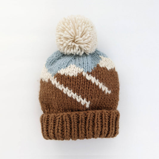 Mountain Hand Knit Beanie Hat: L (2-6 years)