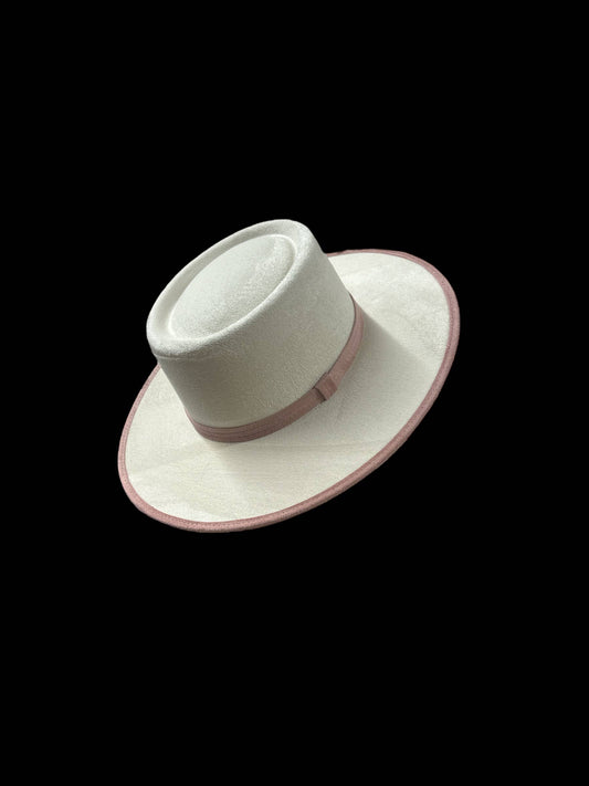 Nati Natash - Crown 2 Tone Flat Brim: Ivory/Blush