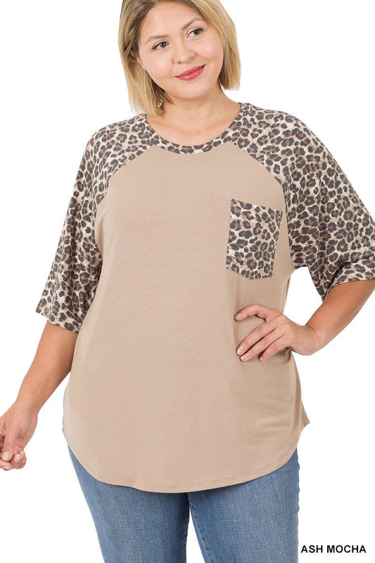 Plus leopard raglan stop