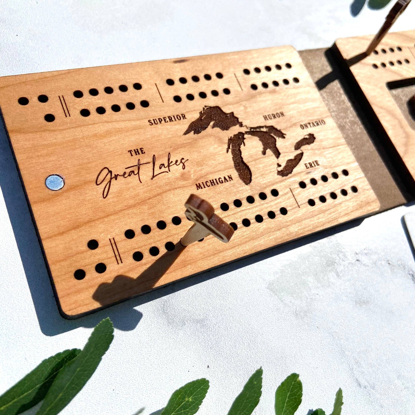 Travel Cribbage Board - Leather