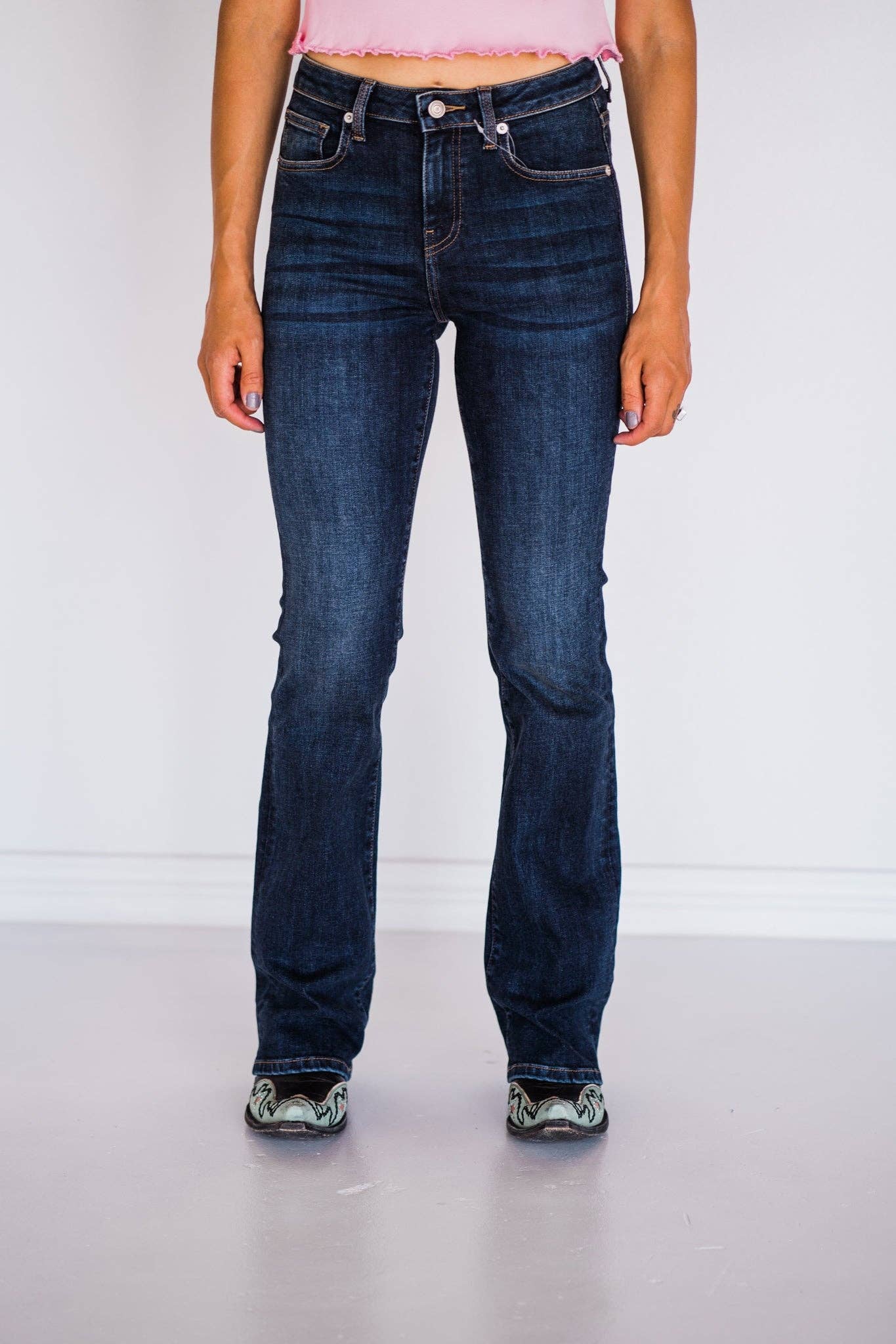 Non-Distressed Dark Wash Bootcut Jeans