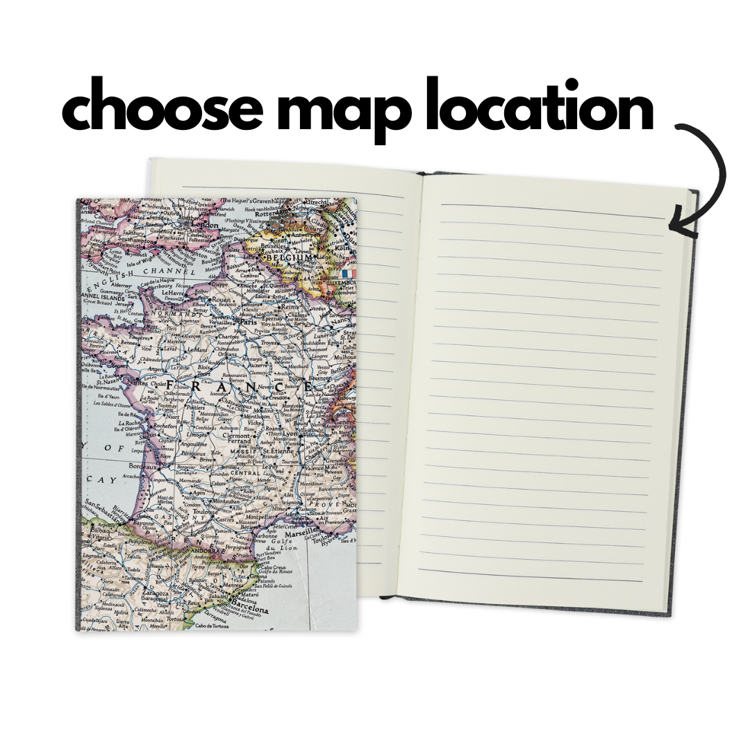 Custom Map Travel Journal  Guest Book