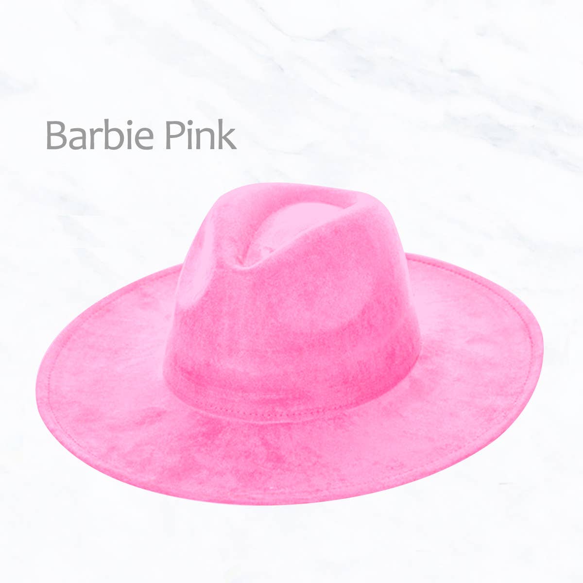 Suede Large Eaves Peach Top Fedora Hat: Barbie Pink