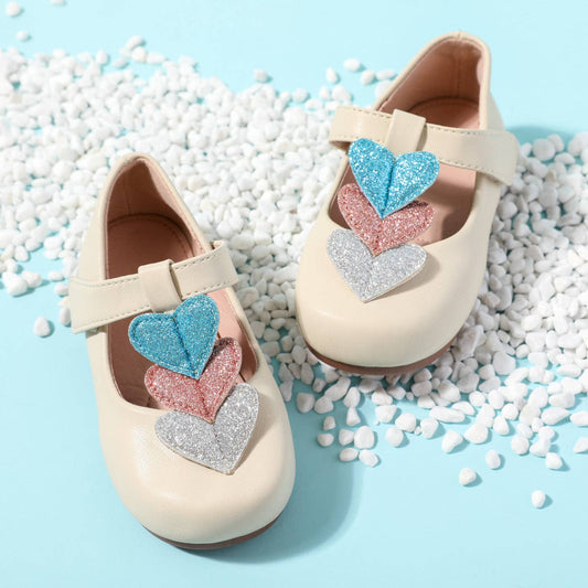 Toddler/Kid Glitter Heart Decor Flats