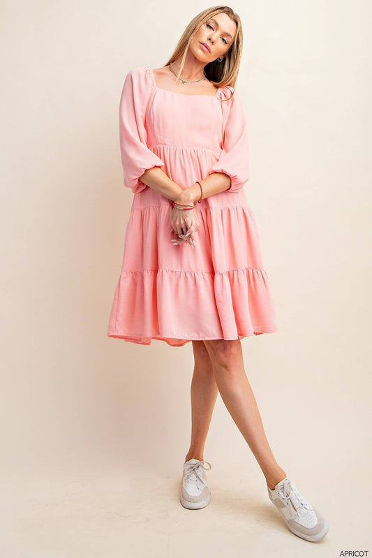 Apricot Linen effect dress