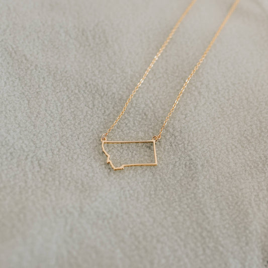 Montana Necklaces- Gold: Montana Outline