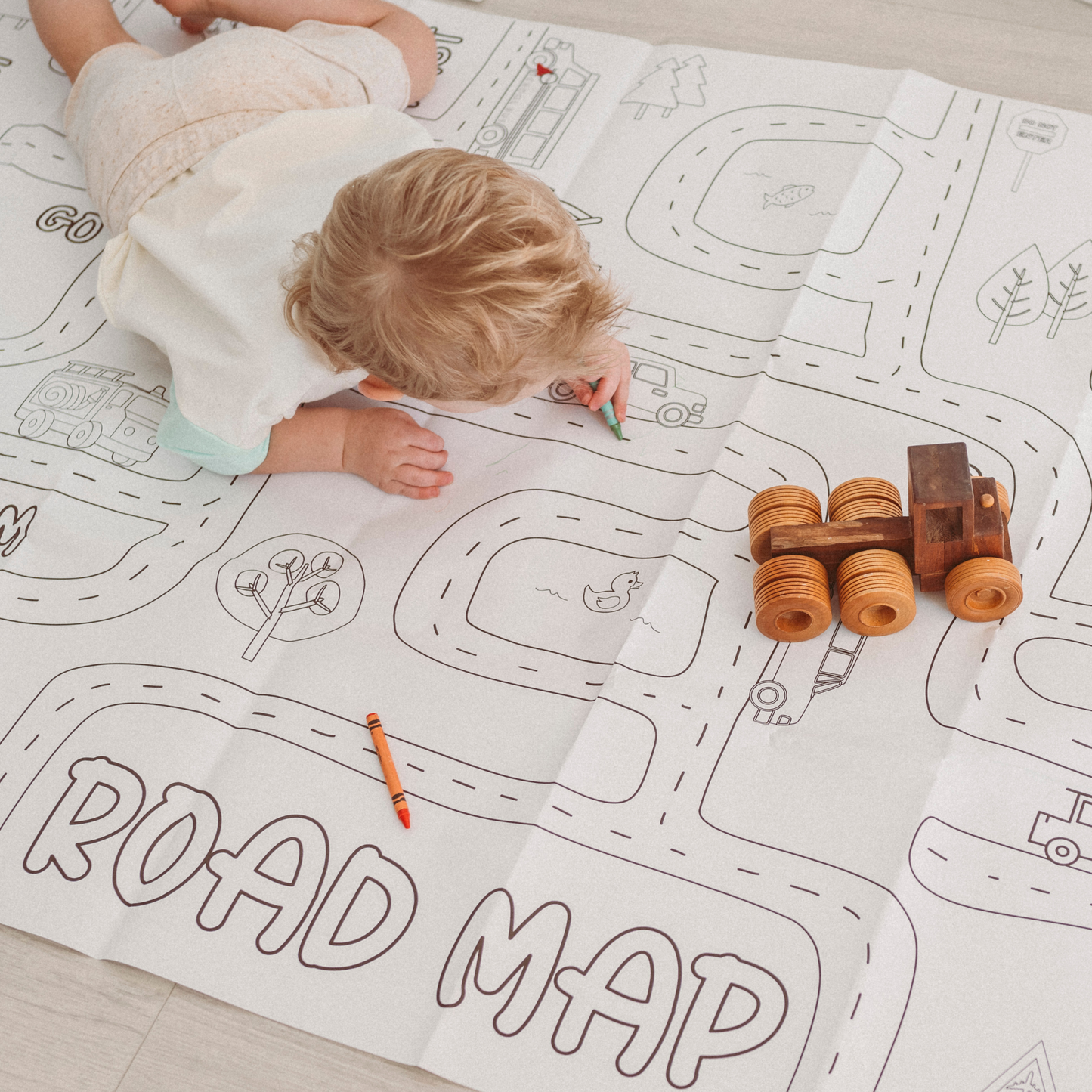 Cars & Trucks Road Map Mat | Giant Coloring Play Activity