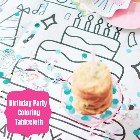 Coloring Poster for Child's Birthday | Paper Tablecloth